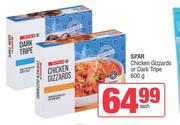 Spar Chicken Gizzards Or Dark Tripe-600g Each