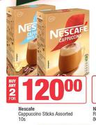 Nescafe Cappuccino Sticks Assorted-For 2 x 10s