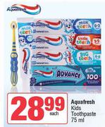 Aquafresh Kids Toothpaste-75ml Each
