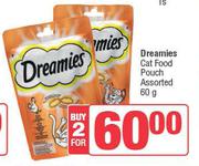 Dreamies Cat Food Pouch Assorted-For 2 x 60g