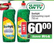 Sunlight Dishwashing Liquid-750ml Each