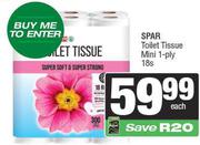 Spar Toilet Tissue Mini 1 Ply-18s Each