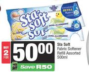 Sta Soft Fabric Softener Refill Assorted-For 2 x 500ml