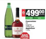 Courvoisier VS Cognac 750ml & Applrtiser 1.25L-Both For