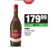 KWV 3 Year Old Brandy-750ml Each