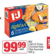 I&J Light & Crispy Crumbed Hake Fillet Assorted-500g Each