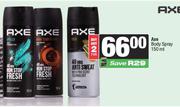 Axe Body Spray-For 2 x 150ml