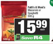 Fatti's & Moni's Macaroni Or Spaghetti-500g Each