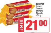 SaveMor Lemon Creams Or Marie Biscuits-For Any 3 x 150g