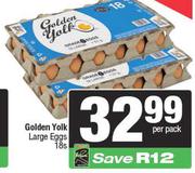 Golden Yolk Large Eggs-18 Per Pack