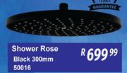 Shower Rose Black 300mm 50016