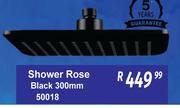 Shower Rose Black 300mm 50018