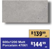 600 x 1200 Matt Porcelain 47061-Per Sqm