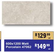 600 x 1200 Matt Porcelain 47062-Per Sqm