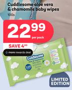 Cuddlesome Aloe Vera & Chamomile Baby Wipes-100s Per Pack