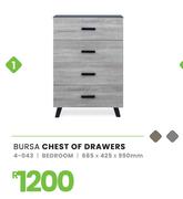 Bursa Chest Of Drawers Bedroom 685 x 425 x 990mm 4-043