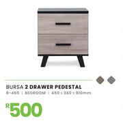 Bursa 2 Drawer Pedestal Bedroom 450 x 360 x 510mm 8-460