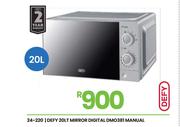 Defy 20L Manual Mirror Digital Microwave Oven DMO381 24-220