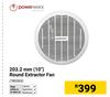 Power Worx 203.2mm (10") Round Extractor Fan 780369