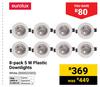 Eurolux 8 Pack 5W Plastic Downlights White 850022503