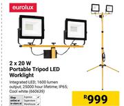 Eurolux 2 x 20W Portable Tripod LED Worklight 660639