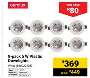 Eurolux 8 Pack 5W Plastic Downlights White 850022503