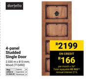 Dortello 4-Panel Studded Single Door 2.030m X 813mm 713490