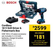 Bosch Cordless 18V Drill Driver & Fisherman's Box