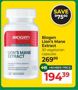 Biogen Lion's Mane Extract 30 Vegetarian Capsules