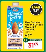 Blue Diamond Almond Breeze Almond & Oat Milk-1L