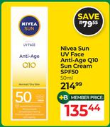 Nivea Sun UV Face Anti Age Q10 Sun Cream SPF50-50ml