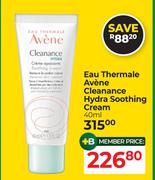 Eau Thermale Avene Cleanance Hydra Soothing Cream-40ml