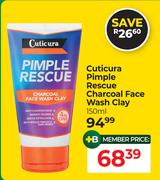 Cuticura Pimple Rescue Charcoal Face Wash Clay-150ml