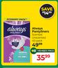 Always Pantyliners Scented Unscented 40 Pack