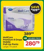 Molicare Premium 8 Drops Mobile Pull Up Pants Large 14 Pack