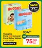 Huggies Pure Or Natural Care Baby Wipes-4 x 56 Wipes Per Pack