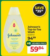 Johnson's Top To Toe Wash-500ml