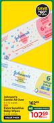 Johnson's Gentle All Over 6 x 72 Wipes Or Extra Sensitive Baby Wipes 6 x 56 Wipes-Per Pack