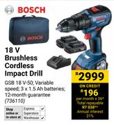 Bosch 18V Brushless Cordless Impact Drill 736110