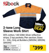 Beck 2 Tone Long Sleeve Work Shirt