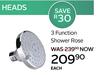 3 Function Shower Rose-Each