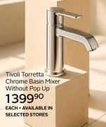 Tivoli Torretta Chrome Basin Mixer Without Pop Up-Each