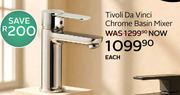 Tivoli Da Vinci Chrome Basin Mixer-Each