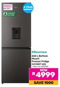 Hisense 222L Bottom Mount Freezer Fridge (H310BIT-WD)