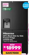 Hisense 601L Black Side by Side Freezer Fridge (H780SB-IDL)