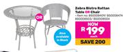 Zebra Bistro Rattan Table Or Chair-Each