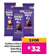Cadbury Diary Milk Chocolate Slab Assorted-For 2 x 80g