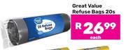 Great Value Refuse Bags-20s Each