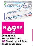 Sensodyne Repair & Protect Or Sensitivity & Gum Toothpaste-75ml Each