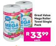 Great Value Mega Roller Towel Single Pack-Each